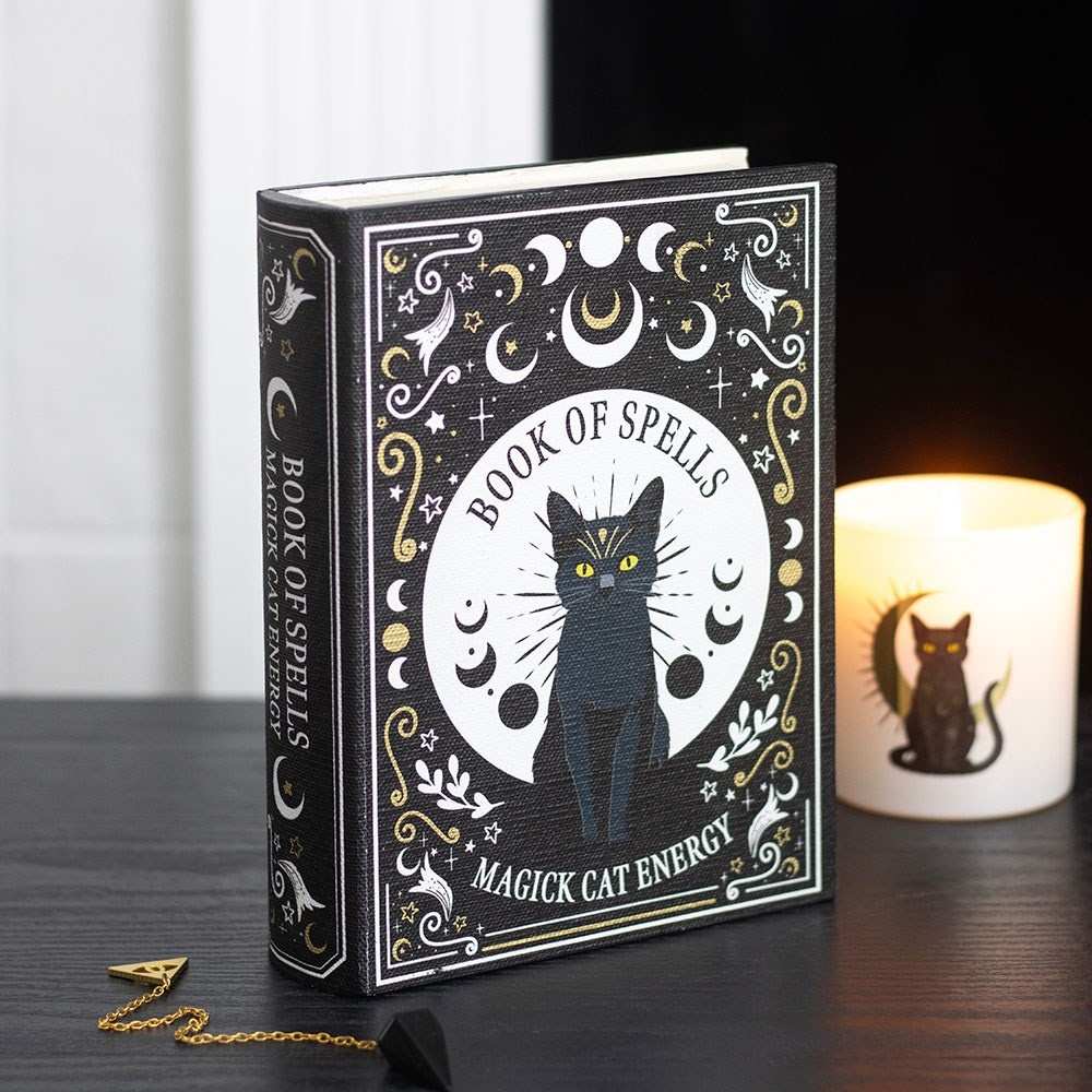 Something Different - Black Cat Magick Book of Spells Shaped Boîte décorative - Noir